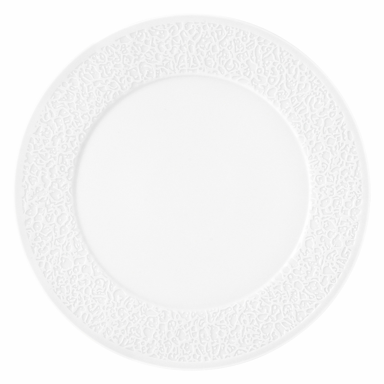 Nori, Teller flach ø 330 mm Relief schmal weiß
